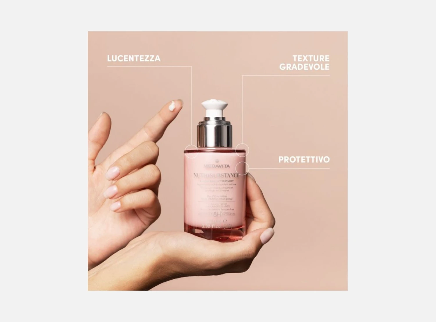 Medavita Nutrisubstance 8-hour Rescue Treatment Trattamento Nutriti E Protetti In 8 Ore 100ml 4 Medavita Nutrisubstance 8-hour Rescue Treatment Trattamento Nutriti E Protetti In 8 Ore 100ml - immagine 2